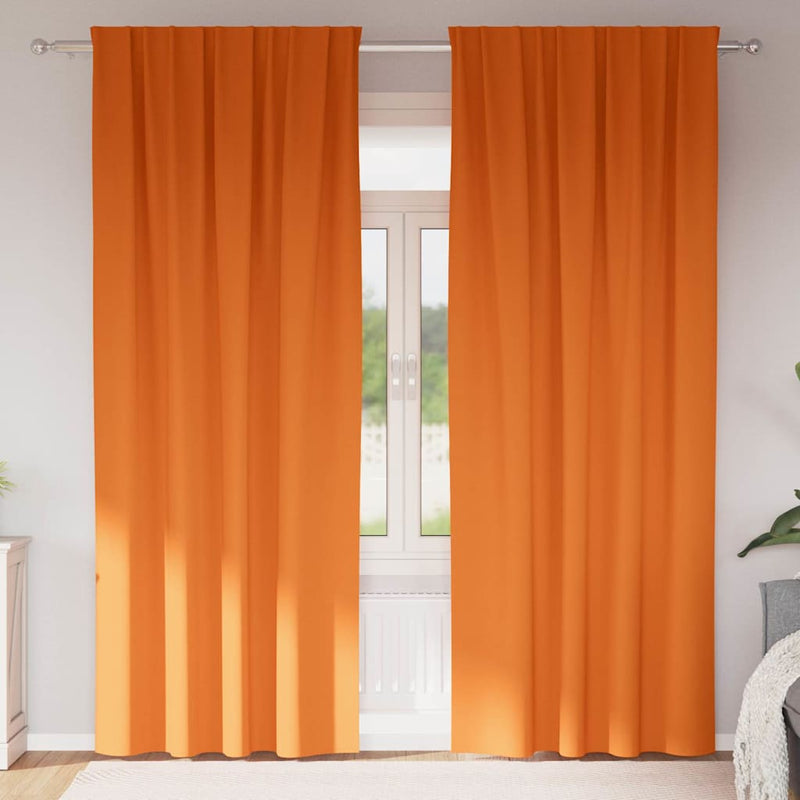 Afbeelding laden in galerijviewer, Vidaxl zwart-out gordijnen met ringen 2 pcs feloranje 225 x 140 cm
