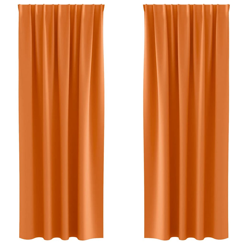 Afbeelding laden in galerijviewer, Vidaxl zwart-out gordijnen met ringen 2 pcs feloranje 225 x 140 cm
