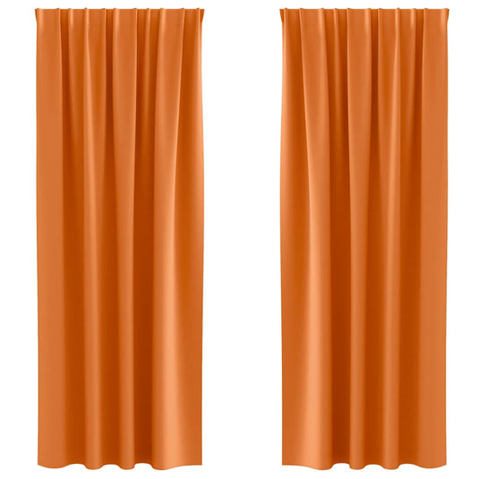 Vidaxl zwart-out gordijnen met ringen 2 pcs feloranje 260 x 140 cm