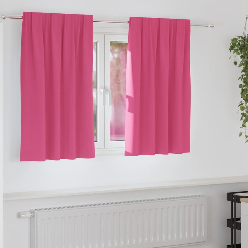 Afbeelding laden in galerijviewer, Vidaxl zwart-out gordijnen met ringen 2 pcs felroze 140 x 140 cm
