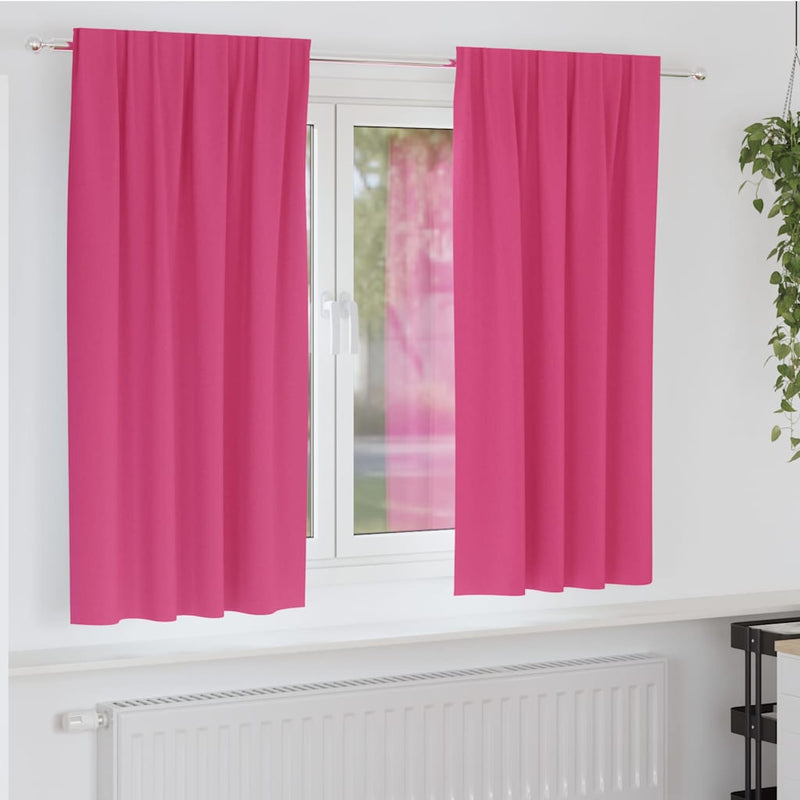 Afbeelding laden in galerijviewer, Vidaxl zwart-out gordijnen met ringen 2 pcs felroze 175 x 140 cm
