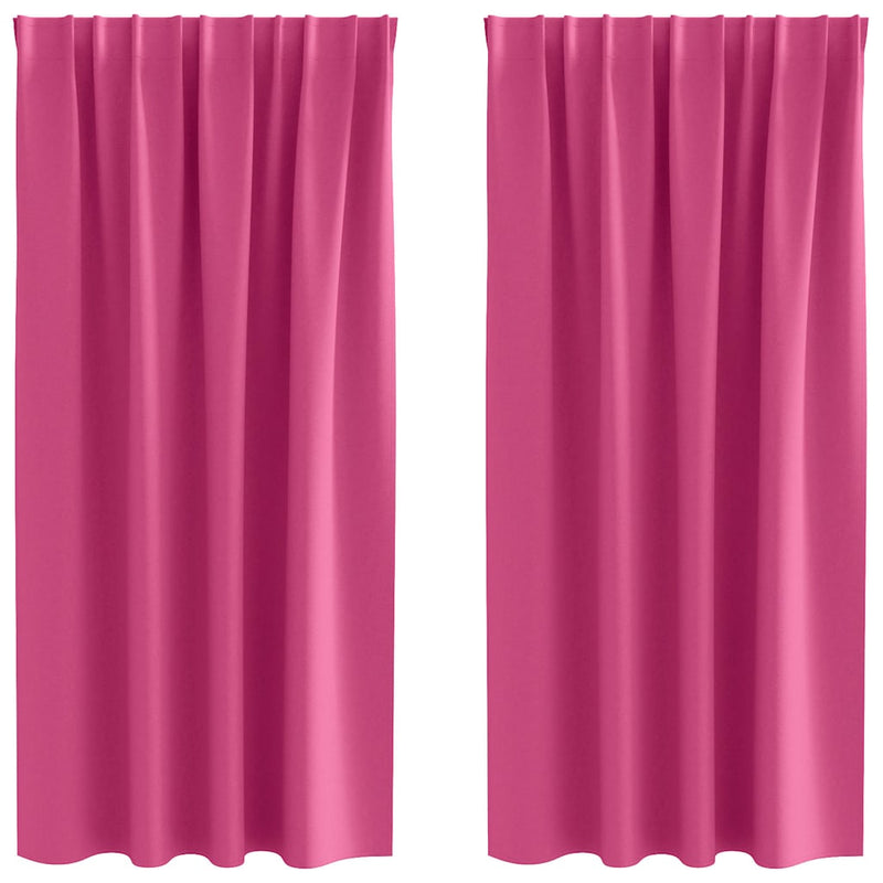Afbeelding laden in galerijviewer, Vidaxl zwart-out gordijnen met ringen 2 pcs felroze 175 x 140 cm
