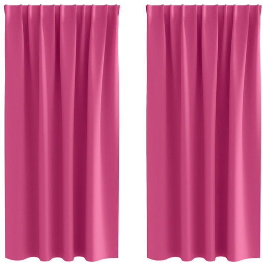 Vidaxl zwart-out gordijnen met ringen 2 pcs felroze 175 x 140 cm