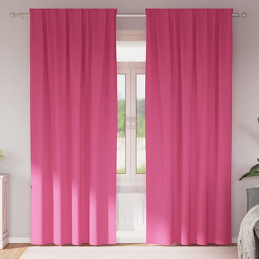 Vidaxl zwart-out gordijnen met ringen 2 pcs felroze 225 x 140 cm