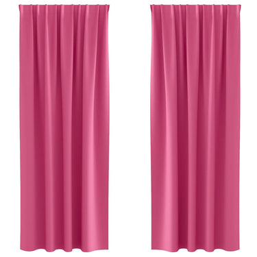 Vidaxl zwart-out gordijnen met ringen 2 pcs felroze 225 x 140 cm