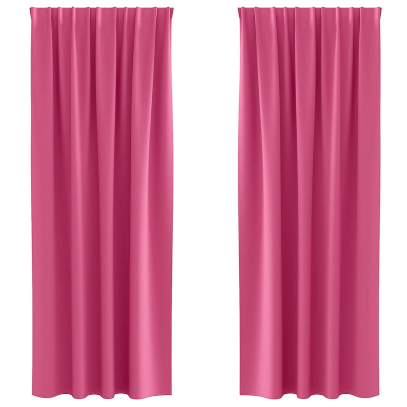 Afbeelding laden in galerijviewer, Vidaxl zwart-out gordijnen met ringen 2 pcs felroze 245 x 140 cm
