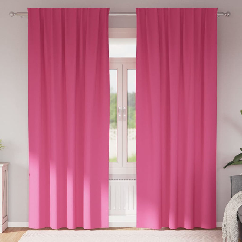 Afbeelding laden in galerijviewer, Vidaxl zwart-out gordijnen met ringen 2 pcs felroze 260 x 140 cm
