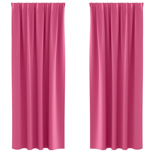 Vidaxl zwart-out gordijnen met ringen 2 pcs felroze 260 x 140 cm