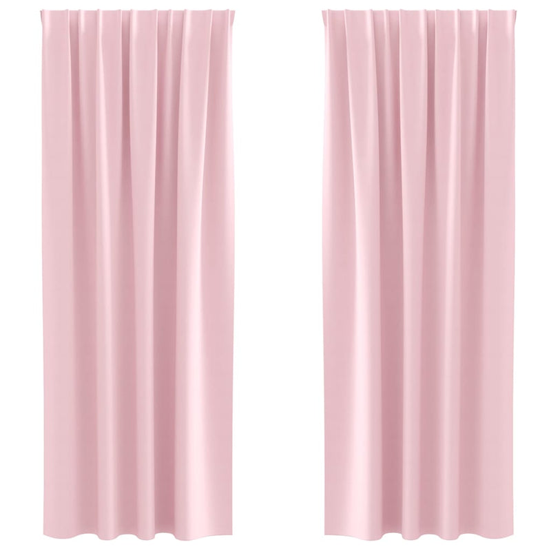 Afbeelding laden in galerijviewer, Vidaxl zwart-out gordijnen met ringen 2 pcs babyroze 245 x 140 cm
