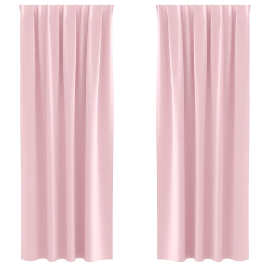 Vidaxl zwart-out gordijnen met ringen 2 pcs babyroze 260 x 140 cm