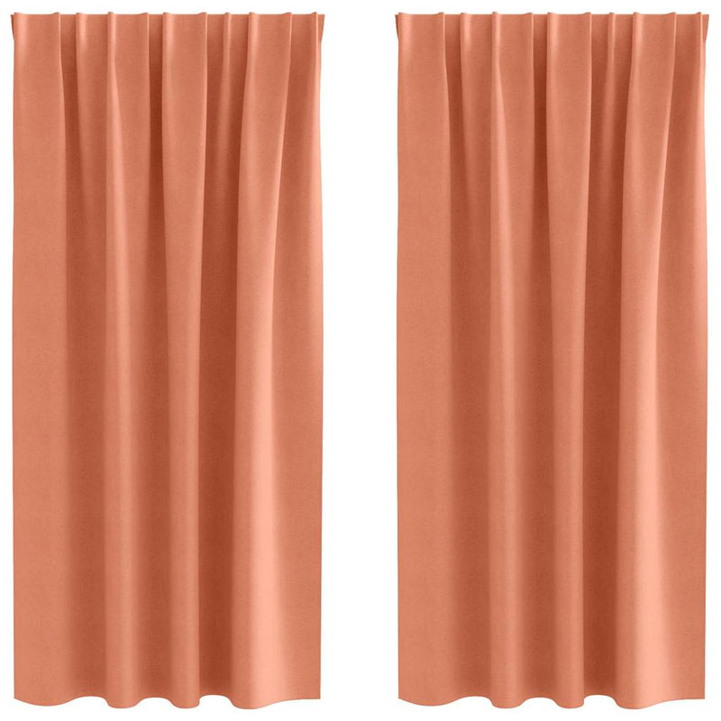 Afbeelding laden in galerijviewer, Vidaxl zwart-out gordijnen met ringen 2 pcs terracotta 175 x 140 cm

