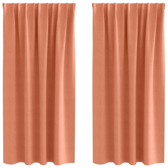 Vidaxl zwart-out gordijnen met ringen 2 pcs terracotta 175 x 140 cm