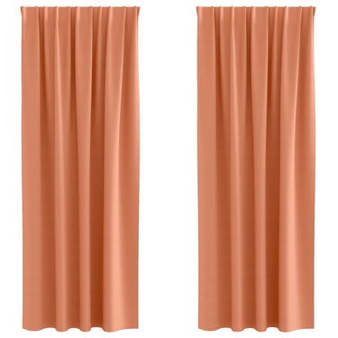 Vidaxl zwart-out gordijnen met ringen 2 pcs terracotta 225 x 140 cm