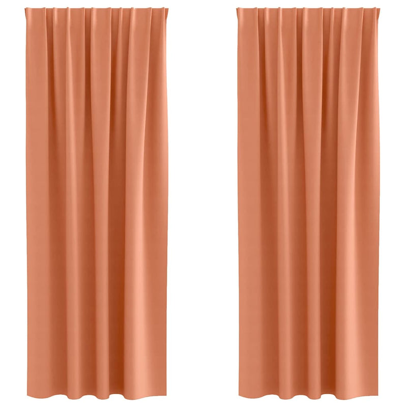 Afbeelding laden in galerijviewer, Vidaxl zwart-out gordijnen met ringen 2 pcs terracotta 225 x 140 cm
