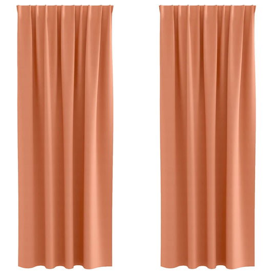 Vidaxl zwart-out gordijnen met ringen 2 pcs terracotta 245 x 140 cm