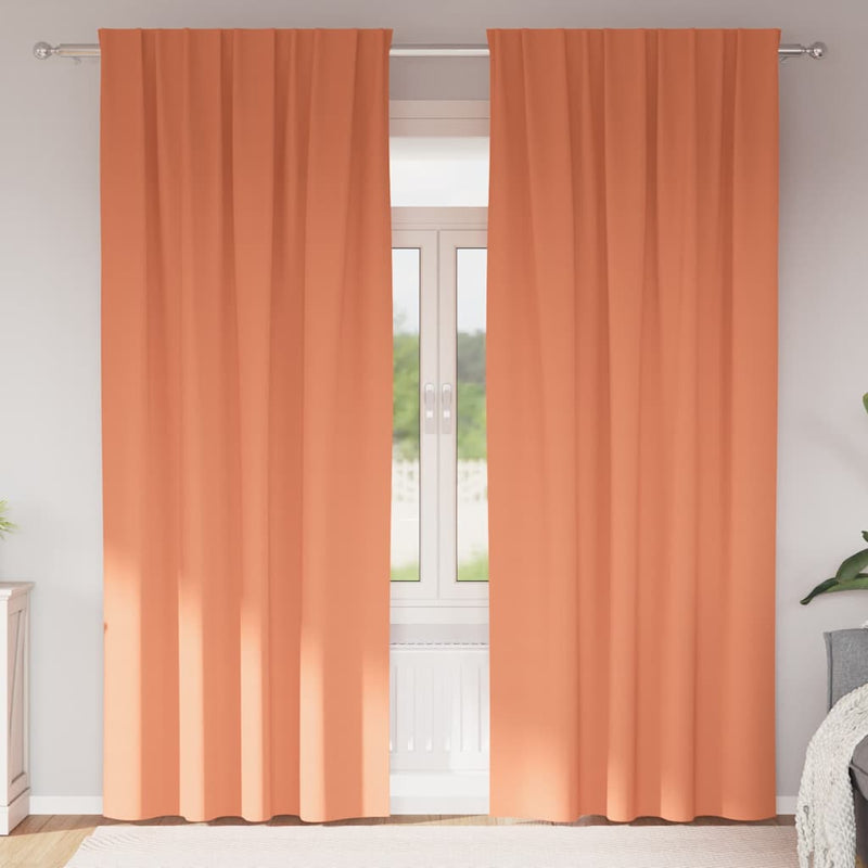 Afbeelding laden in galerijviewer, Vidaxl zwart-out gordijnen met ringen 2 pcs terracotta 260 x 140 cm
