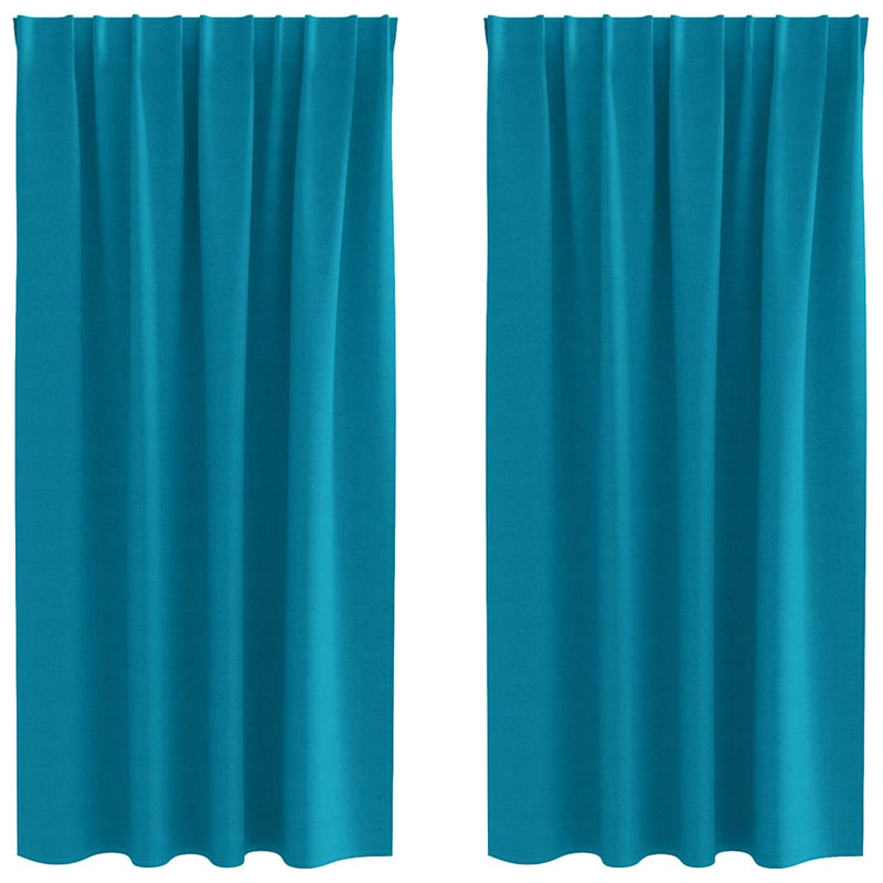 ギャラリービューアに画像をロードする, Vidaxl zwart-out gordijnen met ringen 2 pcs turquoise 175 x 140 cm

