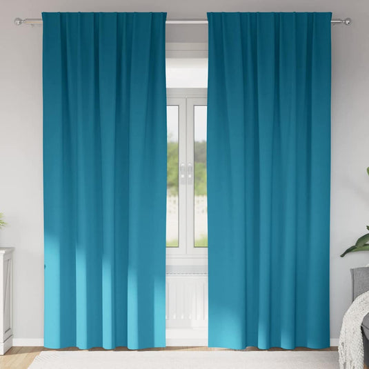 Vidaxl zwart-out gordijnen met ringen 2 pcs turquoise 245 x 140 cm