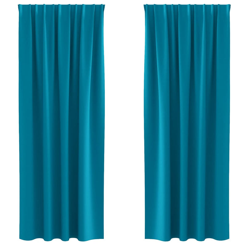 ギャラリービューアに画像をロードする, Vidaxl zwart-out gordijnen met ringen 2 pcs turquoise 245 x 140 cm
