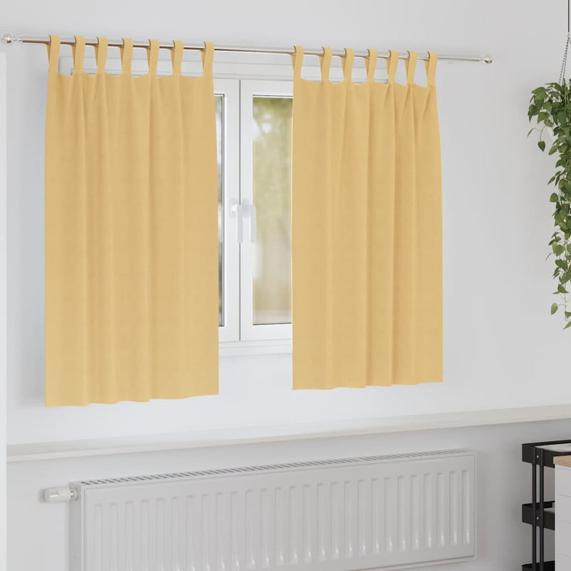 Afbeelding laden in galerijviewer, Vidaxl zwart-out gordijnen met ringen 2 pcs beige 140 x 140 cm
