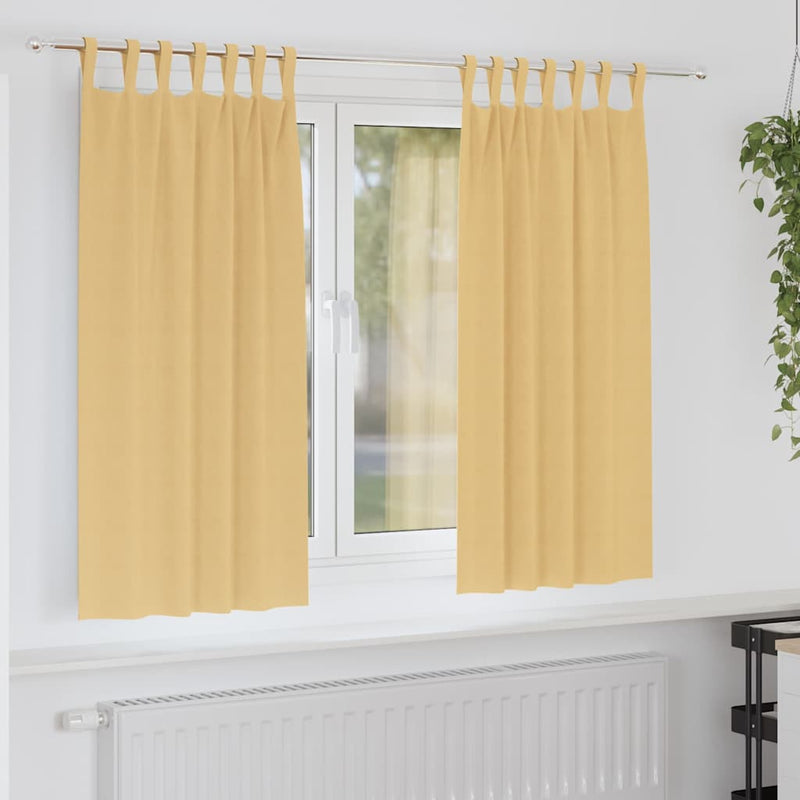 Afbeelding laden in galerijviewer, Vidaxl zwart-out gordijnen met ringen 2 pcs beige 175 x 140 cm
