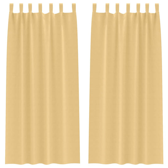 Vidaxl zwart-out gordijnen met ringen 2 pcs beige 260 x 140 cm