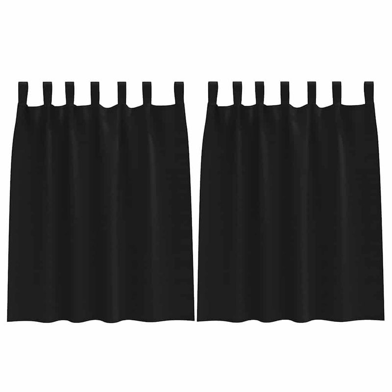 Afbeelding laden in galerijviewer, Vidaxl zwart-out gordijnen met ringen 2 pcs zwart 140 x 140 cm
