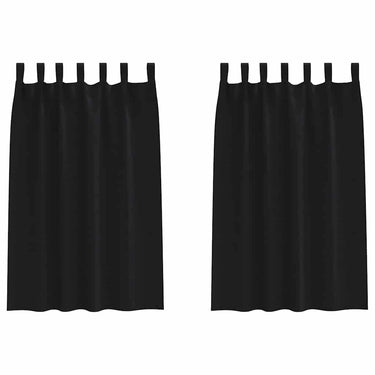 Vidaxl zwart-out gordijnen met ringen 2 pcs zwart 175 x 140 cm