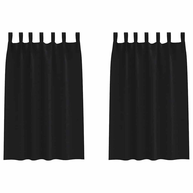 Afbeelding laden in galerijviewer, Vidaxl zwart-out gordijnen met ringen 2 pcs zwart 175 x 140 cm
