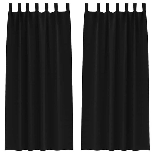 Vidaxl zwart-out gordijnen met ringen 2 pcs zwart 245 x 140 cm