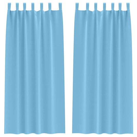 Vidaxl zwart-out gordijnen met ringen 2 pcs lichtblauw 225 x 140 cm
