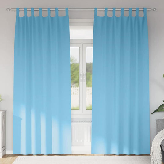 Vidaxl zwart-out gordijnen met ringen 2 pcs lichtblauw 245 x 140 cm