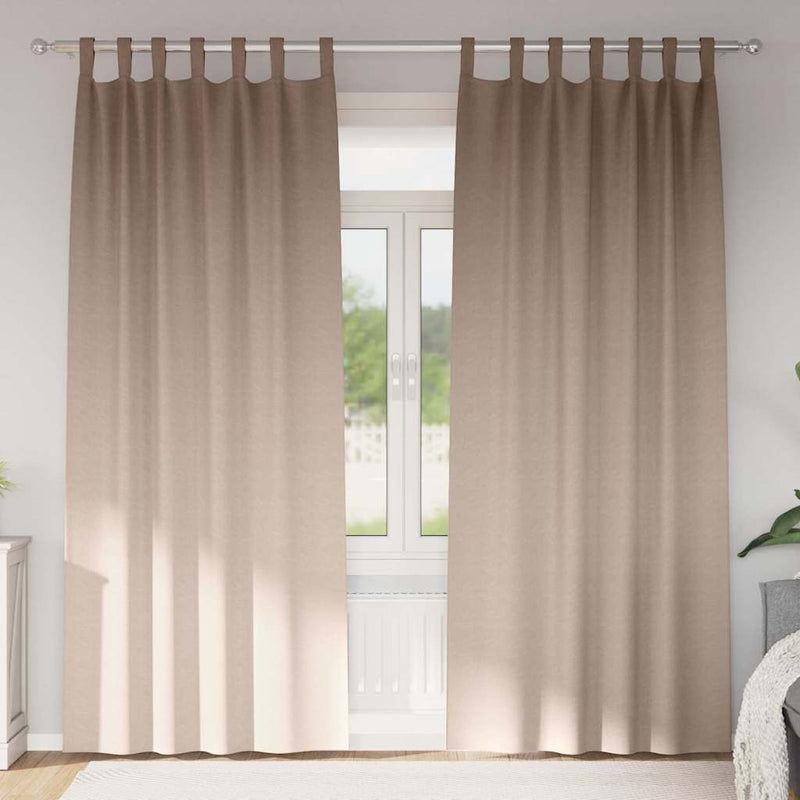 Chargez l'image dans la visionneuse de la galerie, Vidaxl zwart-out gordijnen met ringen 2 pcs taupe 260 x 140 cm
