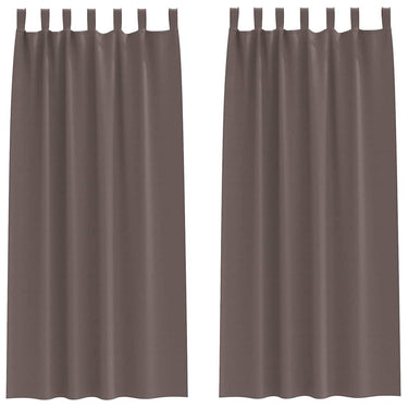 Vidaxl zwart-out gordijnen met ringen 2 pcs donkerbruin 225 x 140 cm