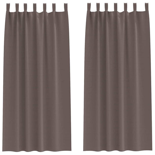 Vidaxl zwart-out gordijnen met ringen 2 pcs donkerbruin 225 x 140 cm