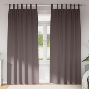 Vidaxl zwart-out gordijnen met ringen 2 pcs donkerbruin 245 x 140 cm