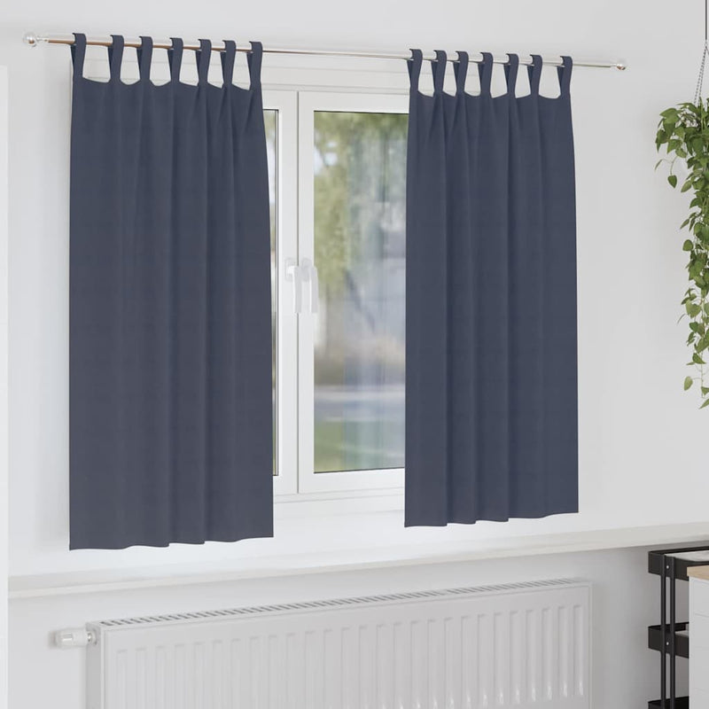 Afbeelding laden in galerijviewer, Vidaxl zwart-out gordijnen met ringen 2 pcs antraciet 175 x 140 cm
