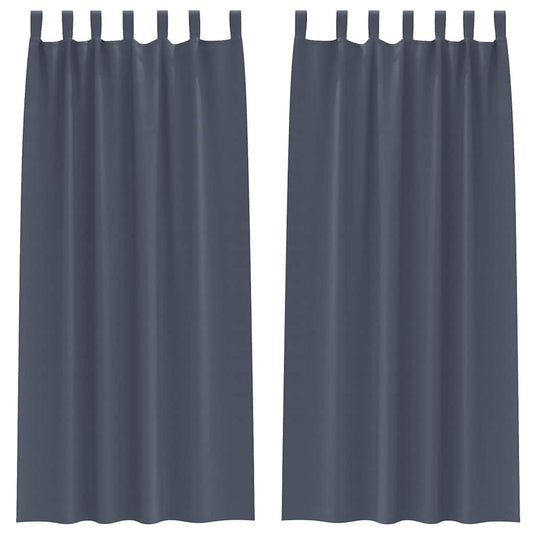 Vidaxl zwart-out gordijnen met ringen 2 pcs antraciet 225 x 140 cm