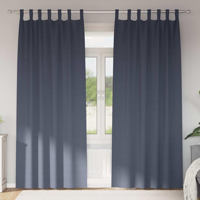 Afbeelding laden in galerijviewer, Vidaxl zwart-out gordijnen met ringen 2 pcs antraciet 245 x 140 cm

