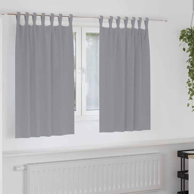 ギャラリービューアに画像をロードする, Vidaxl zwart-out gordijnen met ringen 2 pcs lichtgrijs 140 x 140 cm
