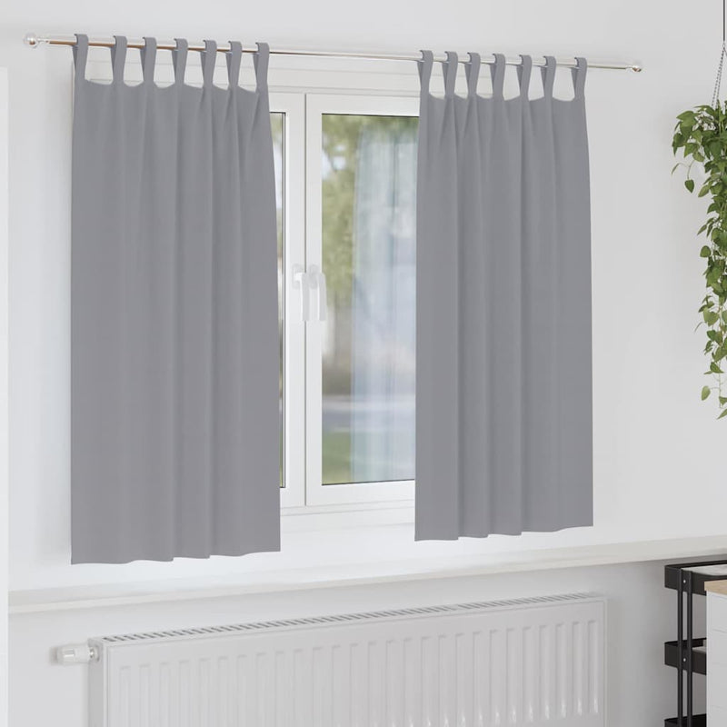 Afbeelding laden in galerijviewer, Vidaxl zwart-out gordijnen met ringen 2 pcs lichtgrijs 175 x 140 cm
