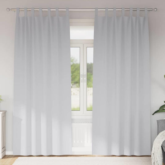 Vidaxl zwart-out gordijnen met ringen 2 pcs bleekgrijs 245 x 140 cm