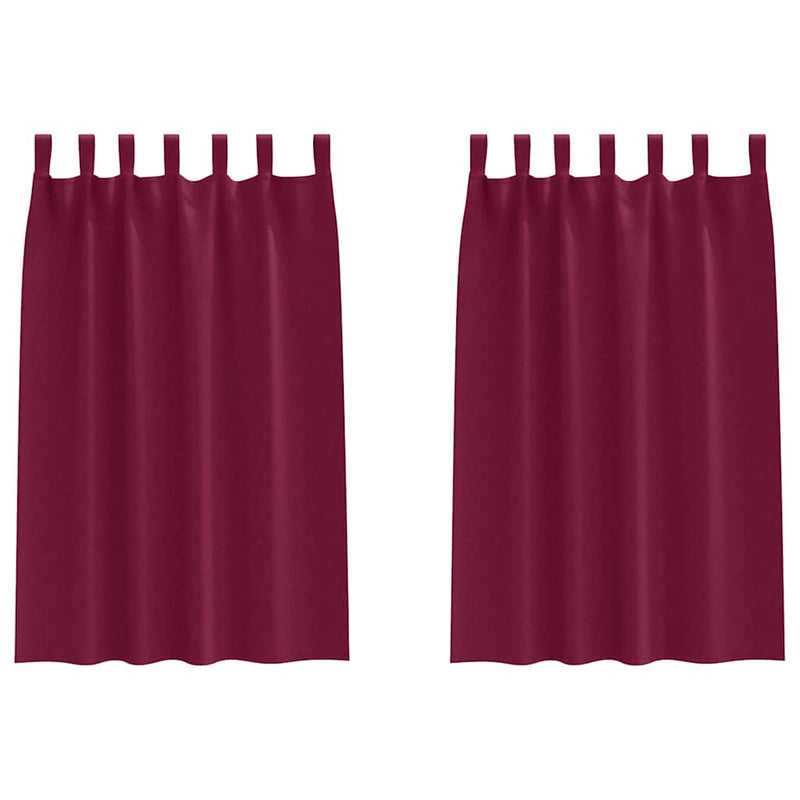 ギャラリービューアに画像をロードする, Vidaxl zwart-out gordijnen met ringen 2 pcs wijnrood 175 x 140 cm
