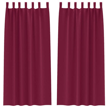 Vidaxl zwart-out gordijnen met ringen 2 pcs wijnrood 225 x 140 cm