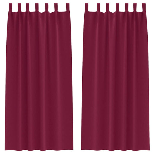 Vidaxl zwart-out gordijnen met ringen 2 pcs wijnrood 260 x 140 cm