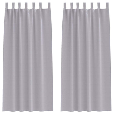 Vidaxl zwart-out gordijnen met ringen 2 pcs metaalgrijs 260 x 140 cm