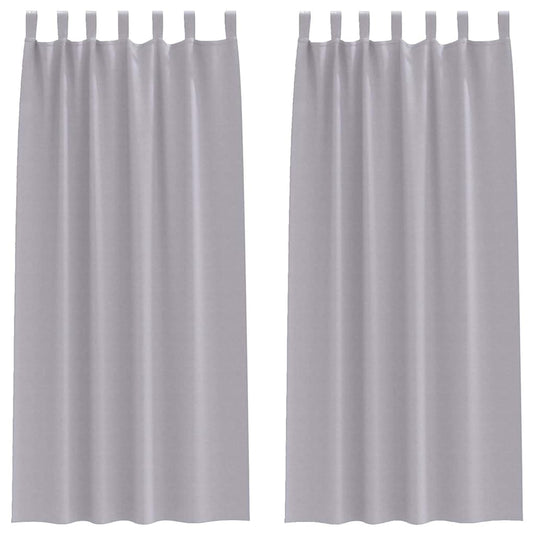 Vidaxl zwart-out gordijnen met ringen 2 pcs metaalgrijs 260 x 140 cm