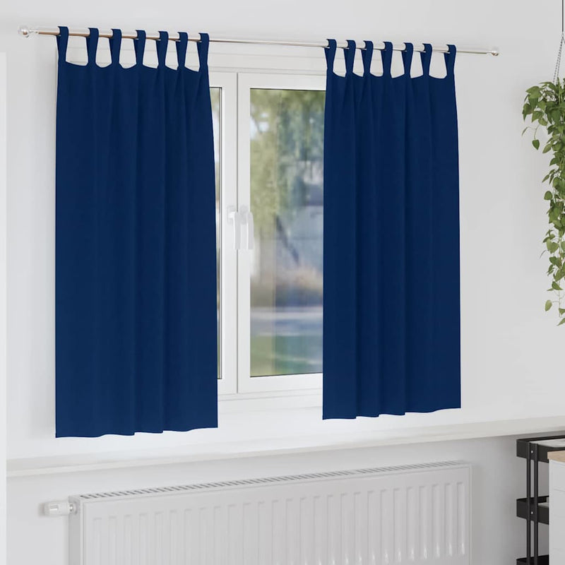 Afbeelding laden in galerijviewer, Vidaxl zwart-out gordijnen met ringen 2 pcs donkerblauw 175 x 140 cm
