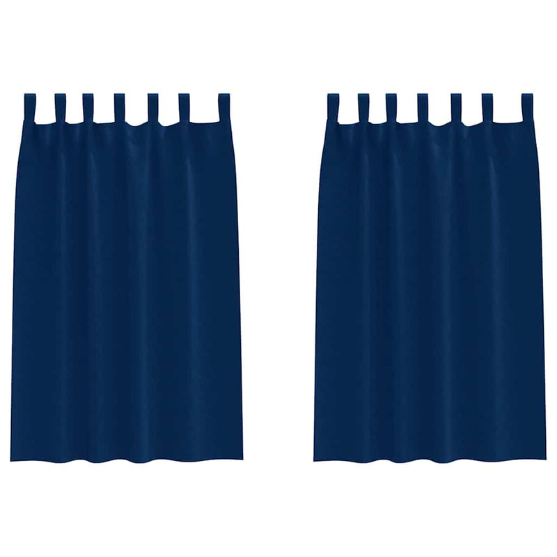 Afbeelding laden in galerijviewer, Vidaxl zwart-out gordijnen met ringen 2 pcs donkerblauw 175 x 140 cm
