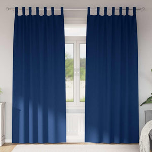 Vidaxl zwart-out gordijnen met ringen 2 pcs donkerblauw 245 x 140 cm